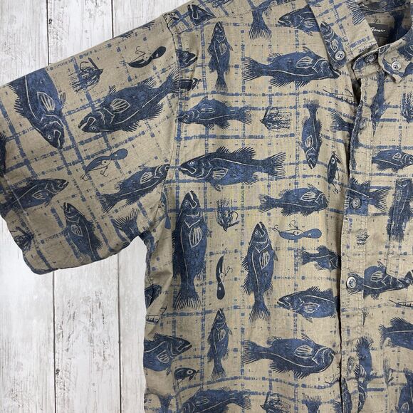 Eddie Bauer Shirt Men Medium Multi Fishing Button Down Classic Fit Outdoor Camp - Picture 5 of 9